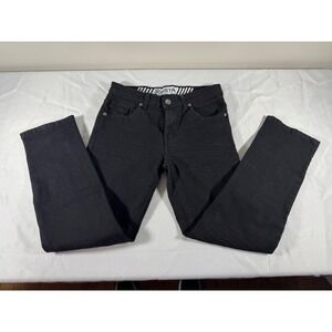 GSTR Black Denim Straight Leg Jeans Women Size 10 Stretch Cotton Blend